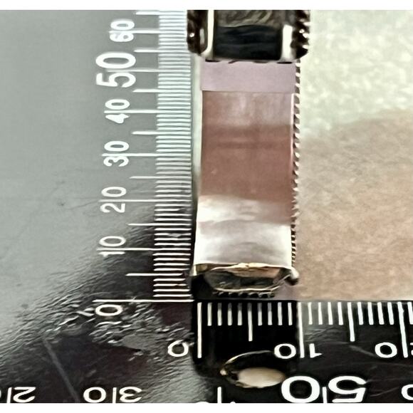 Navajo Handmade Sterling Silver White Buffalo Inlay Cuff Bracelet by F Yazzie - Picture 13 of 16